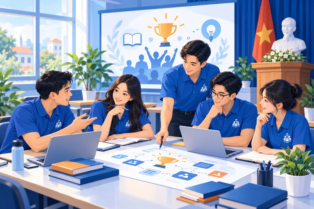 Hình minh họa tổ chức cuộc thi tìm hiểu kiến thức cho hội và đoàn thể trên môi trường trực tuyến